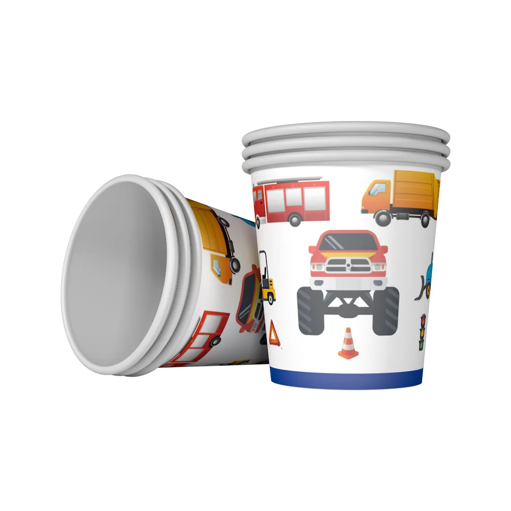 Красочные мультфильм автомобили Грузовики украшение для торта на день рождения