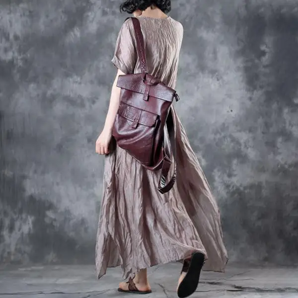 BUYKUD 2019 Женские винтажные макси платья с коротким рукавом свободное платье для