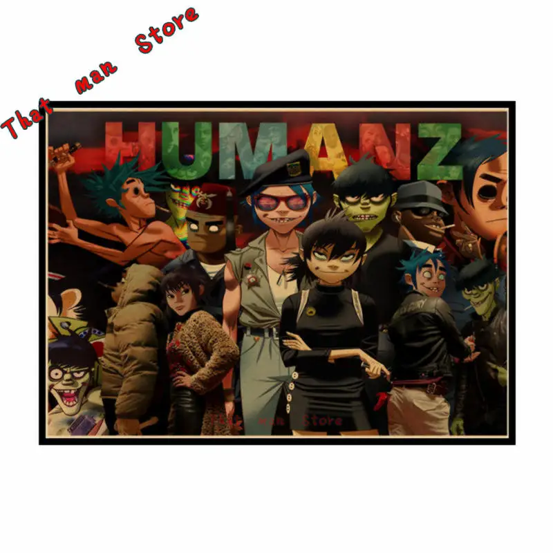 Gorillaz рок Винтаж плакат из крафт-бумаги DIY настенные Стикеры Нежный домашний бар