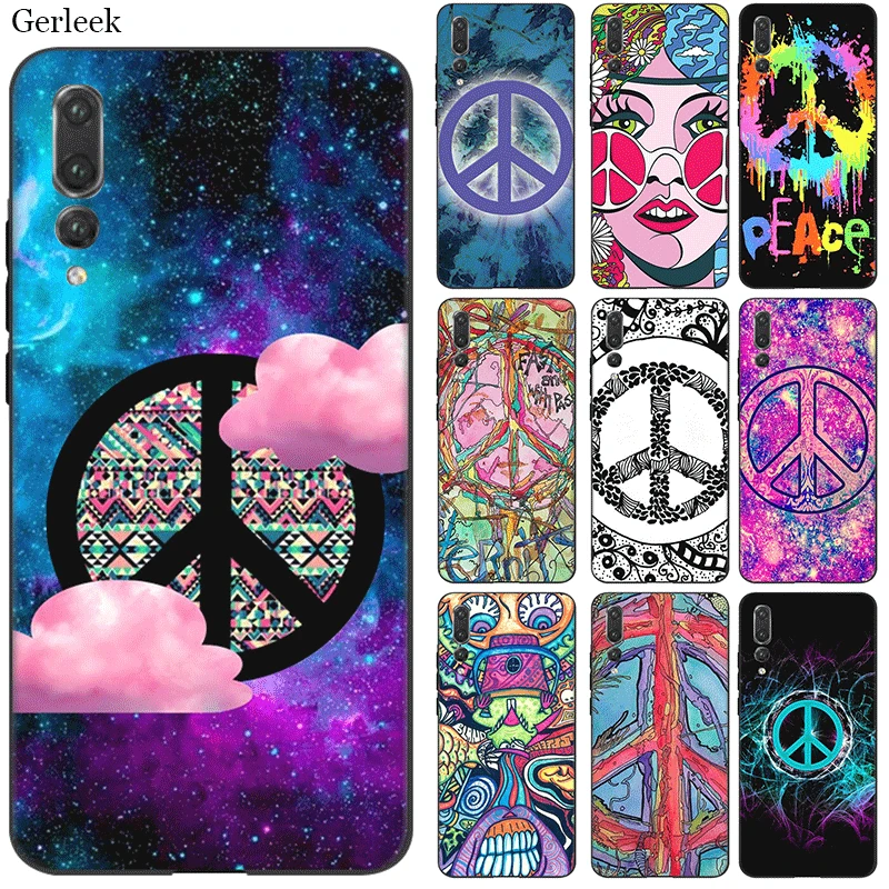 Силиконовый чехол для телефона huawei P30 P20 P10 P8 P9 Lite Pro P Smart Cover Hippie Psychedelic Art Peace Bag Shell |