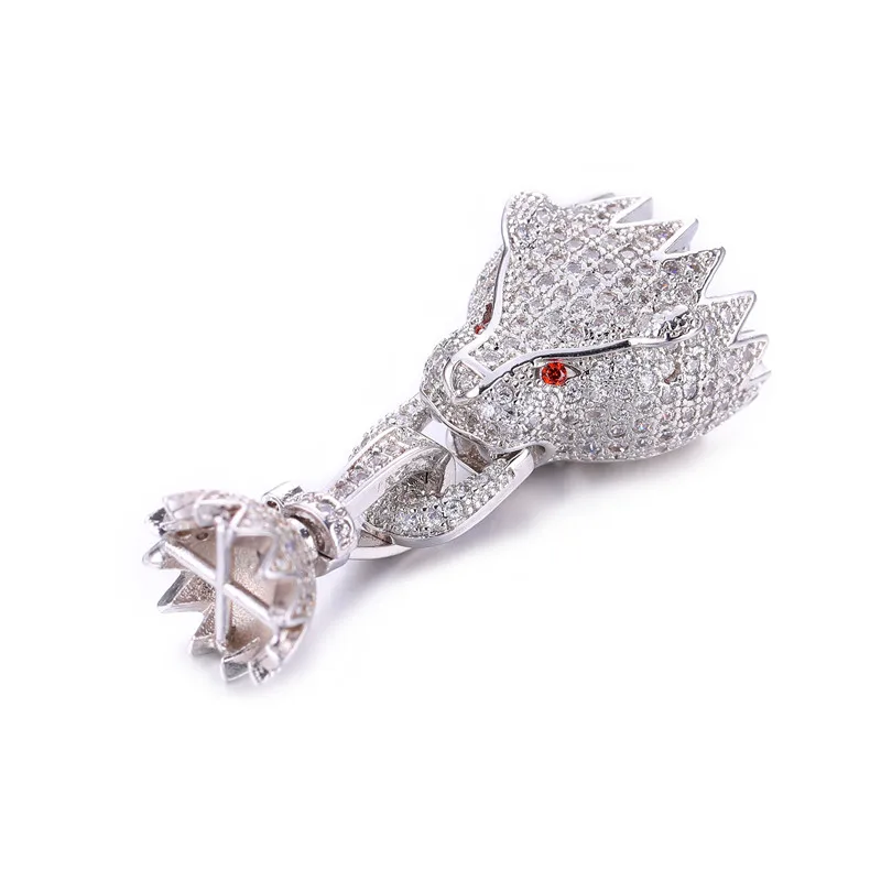 platinum Хит, голова животного, Bijoux, циркон, пантера, плавающие амулеты для браслетов и ожерелья, большие микро медные застежки, ювелирные изделия Berloque - Окраска металла: platinum