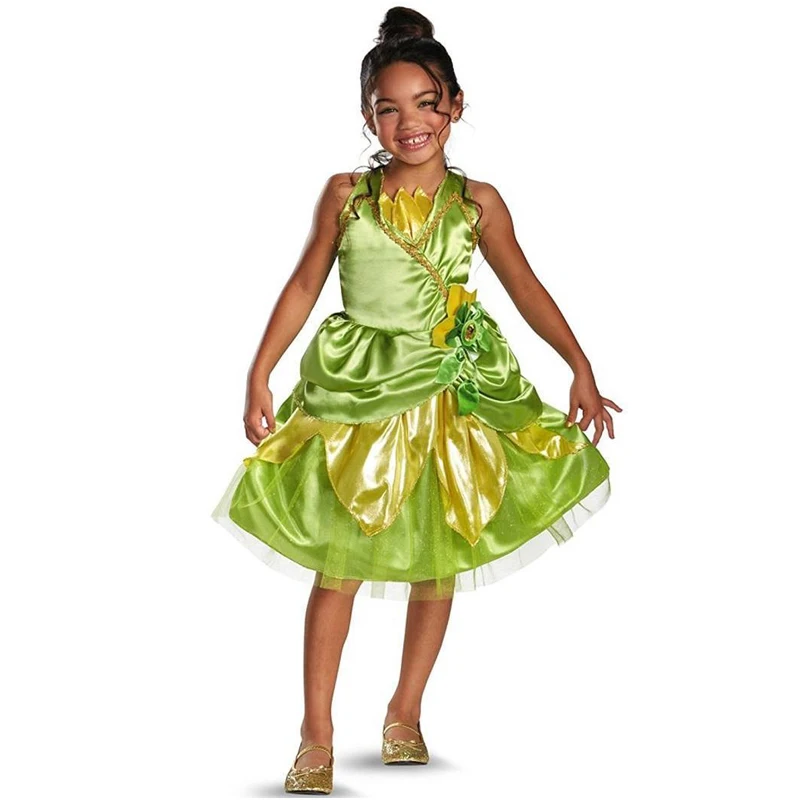 Классический костюм принцессы с блестками для девочек|tiana costume|costume costumeprincess tiana |