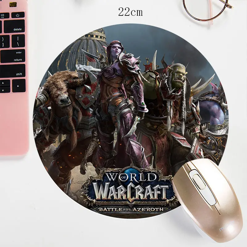 WOW круглый коврик для мыши 22X22 см игровой коврик для мыши otaku нескользящий коврик World of Warcraft для офиса ноутбука коврик для мыши