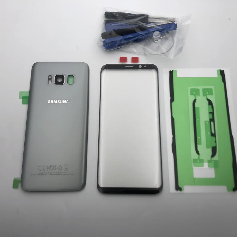 S8+ запасная крышка для задней крышки, стеклянная дверь, корпус+ ЖК-дисплей, Передний сенсорный экран, стекло, внешний объектив для samsung Galaxy S8 G955 G950F