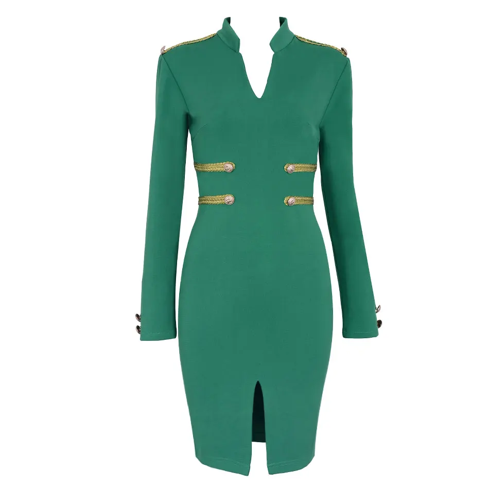 Платье с длинным рукавом DressBird женское весеннее черное зеленое винно-красное