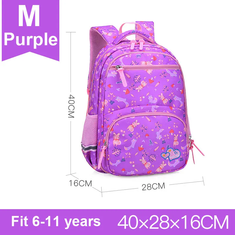 5185 medium purple Принцесса лиса сердце Кролик Вышивка Девочка Мальчик Дети Начальная школьная сумка Рюкзак Школьные сумки Дети Подростки студенческие рюкзаки - Цвет: 5185 medium purple