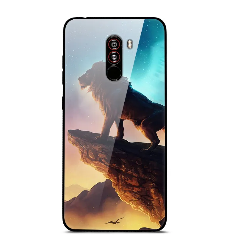 Чехол Poco F1 для Xiaomi Pocophone F1 6,18 чехол роскошный стеклянный Жесткий PC задняя крышка для Coque Xiaomi Pocophone F1 чехол TPU рамка F 1 - Цвет: as photo 17
