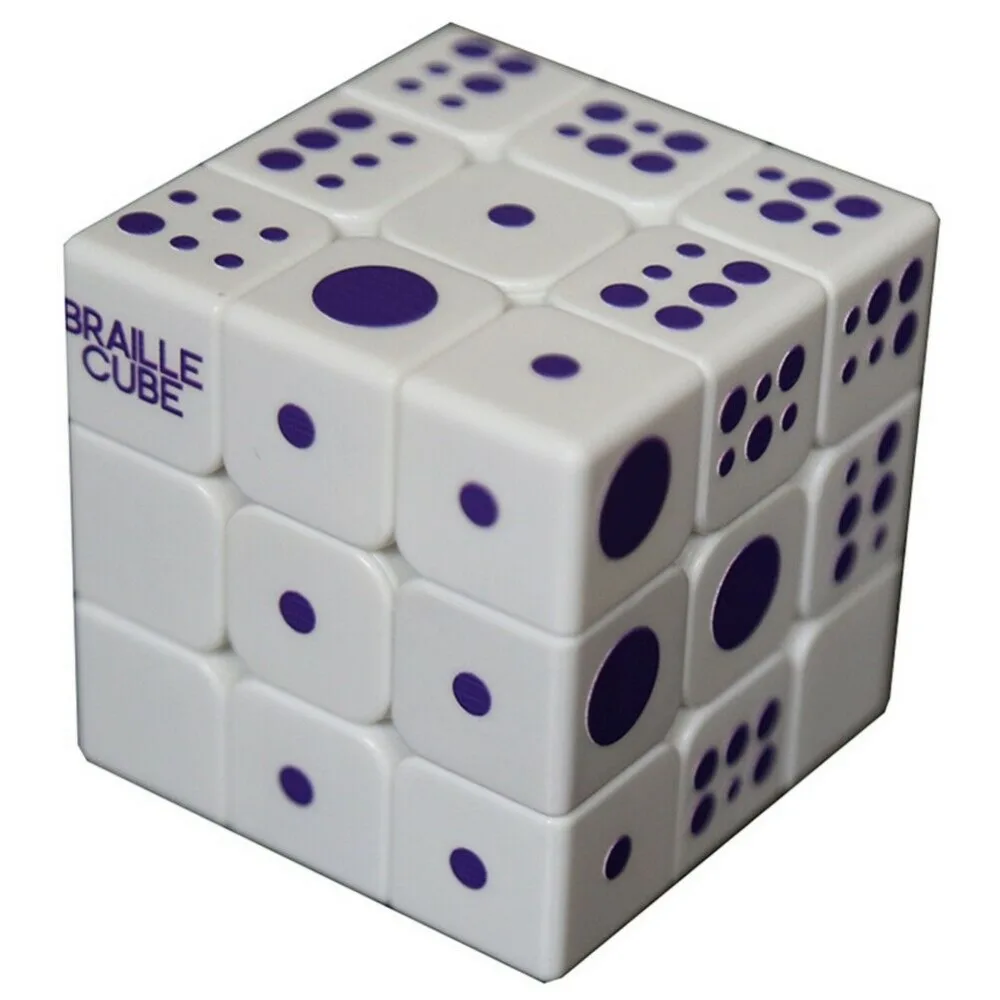 

3x3x3 Relief Effect Braille UV Print Speed Magic Cube IQ Game Twist Puzzle for Blind Sight Seakness Fancy Cubic Brain Teaser 3x3