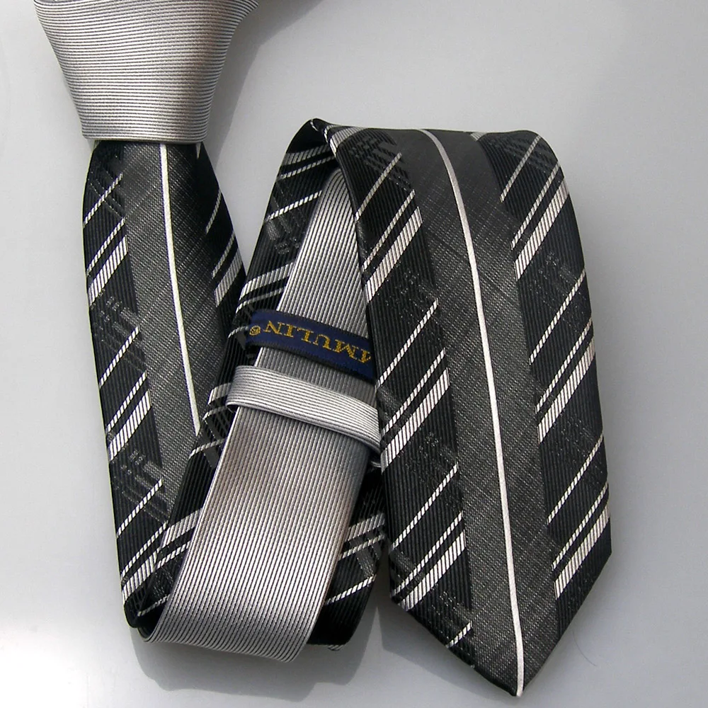 Мужские галстуки LAMMULIN модный дизайн Серебряный Узел контрастный черный с