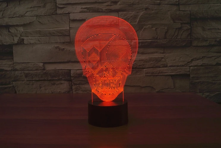 [Seven Neon] Бесплатная доставка модная Акриловая Маска 7 цветов настольная лампа 3D