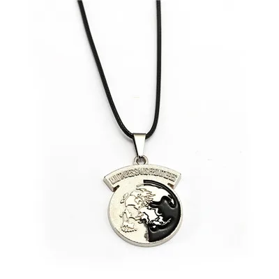 yuan J Store, игра, металлическая шестерня, цельное 5 ожерелье, лиса, гончая/внешний Небесный череп, животное, сплав, подвеска, колье, ожерелье, мужская игра, сувенир - Окраска металла: yuan