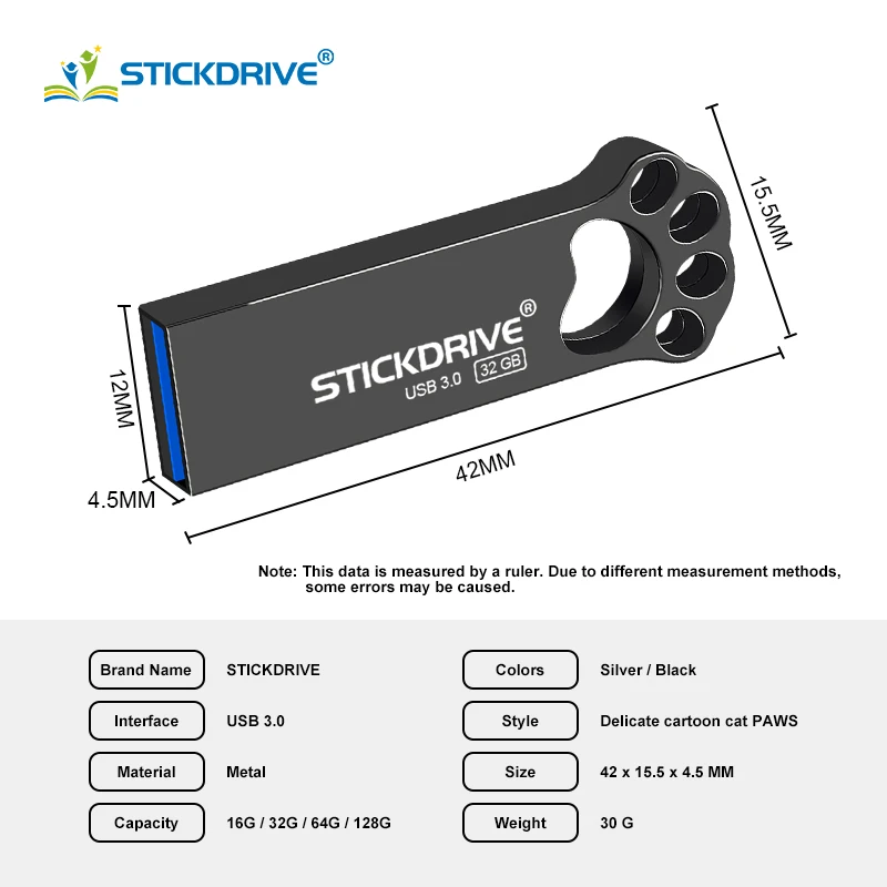 Модный флеш-накопитель usb 3,0-накопитель с когтями кошки 128 Гб 64 ГБ флеш-накопитель 32 ГБ 16 ГБ 8 ГБ металлический флеш-накопитель memoria usb