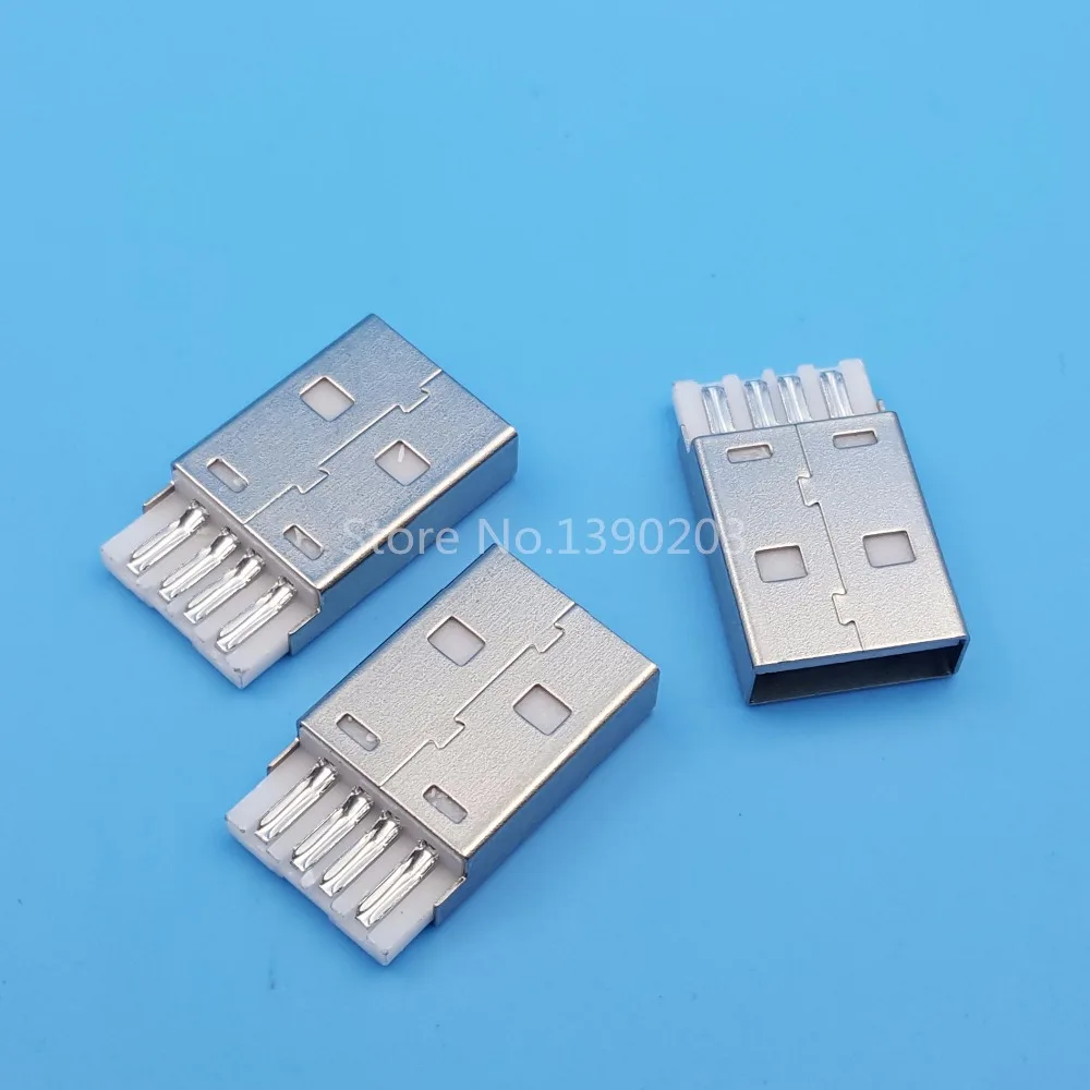 100 шт. 4 контактный разъем USB Type A папа|4pin wire|solder wire connectorconnector diy |
