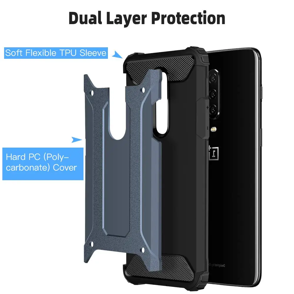 Case For OnePlus 7 Pro Cover Armor Hybrid Hard Silicone Shockproof 1 Phone Cases Back One plus | Мобильные телефоны и