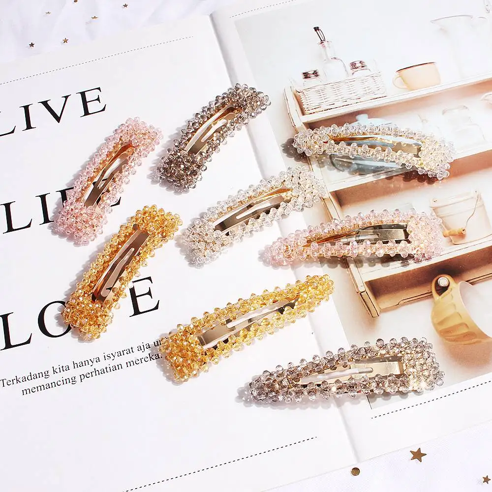 

FASACC Sweet Crystal Hairpins For Girls Hair BB Clips Female DIY Barrettes Woman Headwear Women's Fashion 2019 Hair Accessories