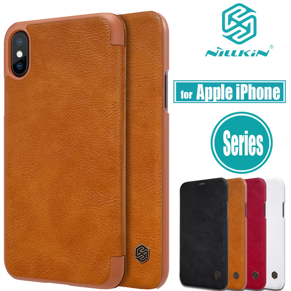 for iPhone X 8 7 6S 6 Plus 5S SE Case Cover Nillkin Retro Luxury PU Flip Leather Wallet Smart Cases for iPhone X 8 7 6S 6 5S SE