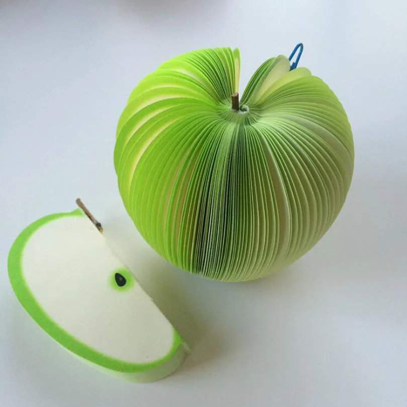 Green apple Милые Креативные блокноты для заметок "сделай сам", "фрукты, овощи", "kawaii", бумажные заметки, канцелярские принадлежности для офиса, школьные принадлежности, Papelaria - Цвет: Green apple