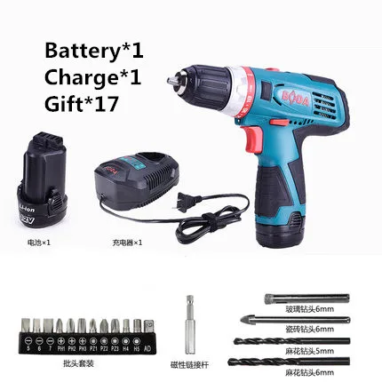 Портативная электрическая дрель 12 В электроинструменты отвертка с литиевой