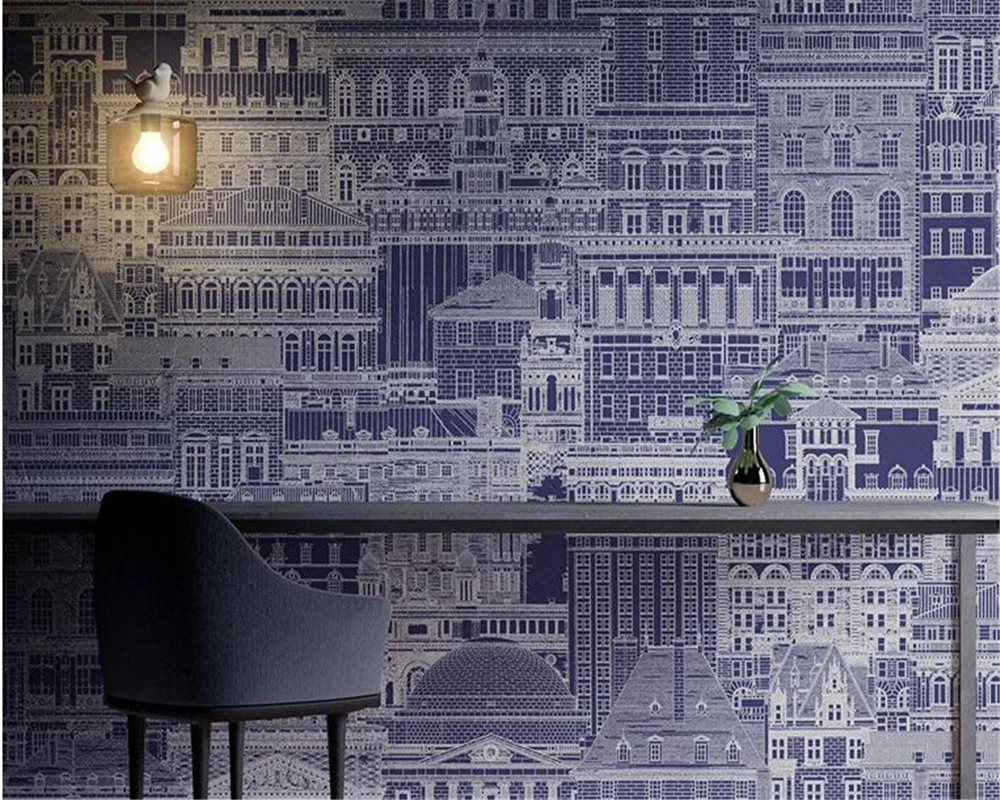 beibehang wallpaper City architecture photo clothing store fashion bedroom background wall papers home decor | Обустройство дома