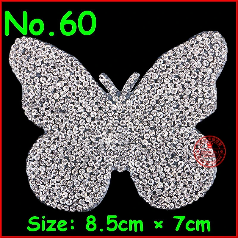 

1 pcs/Lot Shine Patches Butterfly Hotfix Rhinestone Motify Crystal Patch Applique For Children Women Clothes Wedding Dress