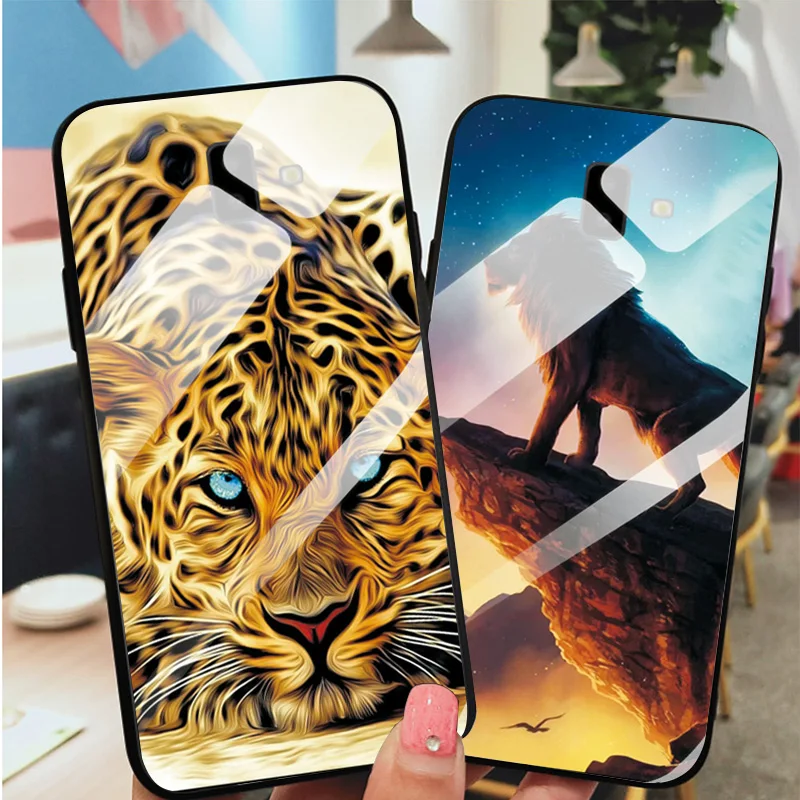 Tempered Glass Case For Sansung J4 J6 2018 City Glossy Cover Plus J415F J600F Bumper |