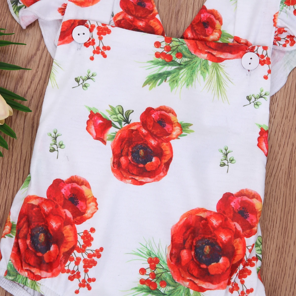 2018 очаровательный красный Летний комбинезон с открытой спиной и цветочным