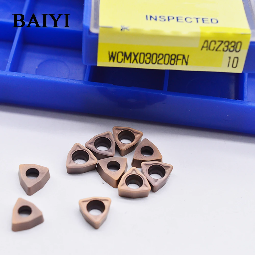 

10pcs WCMX030208FN ACZ330 hight quality CNC tool cabide inserts for U Drill