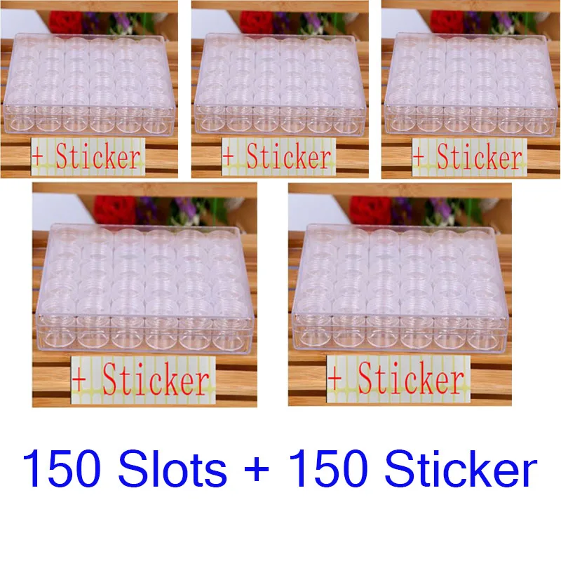 150PCS-BOX tie zhi 30/60/90/120 слотов Регулируемая Прозрачный Алмазный Аксессуары для рисования Инструменты ящик для хранения ювелирных изделий Чехол Инструменты для вышивки крестом организовать - Цвет: 150PCS-BOX tie zhi