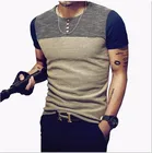 Мужская футболка с короткими рукавами, повседневная Приталенная футболка в стиле хип-хоп, с пэчворком, лето 2019