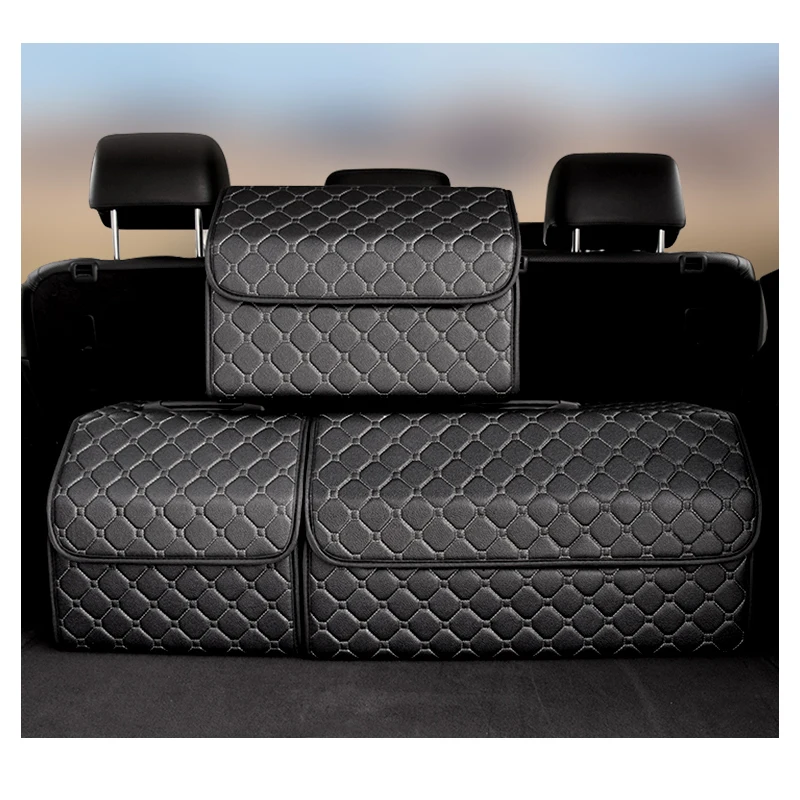 Купить Ящик для хранения в багажник автомобиля, сумка-Органайзер из искусственной кожи, складной большой контейнер для хранения груза, аксессуары ...