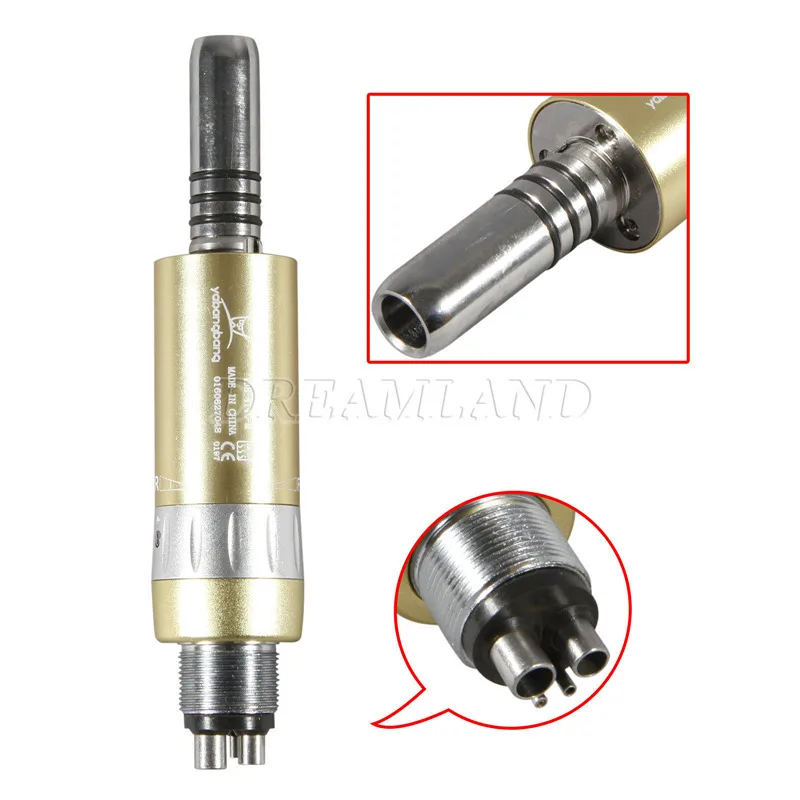 gold Стоматологический 1:1 внутренний распылитель воды воздушный мотор низкоскоростной наконечник 4 отверстия 3 цвета - Цвет: gold