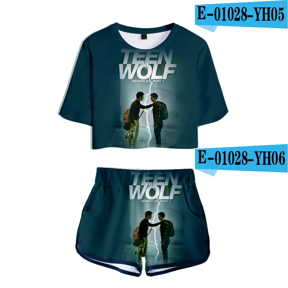 3D модный принт известный ТВ серии прочный Чехол Teen Wolf высокое качество Двойка комплект Для женщин моды девушка футболки Harajuku Шорты одежда - Цвет: picture color