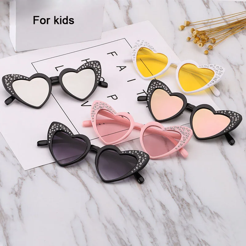 2019 Новое поступление милые детские солнцезащитные очки в форме сердца для
