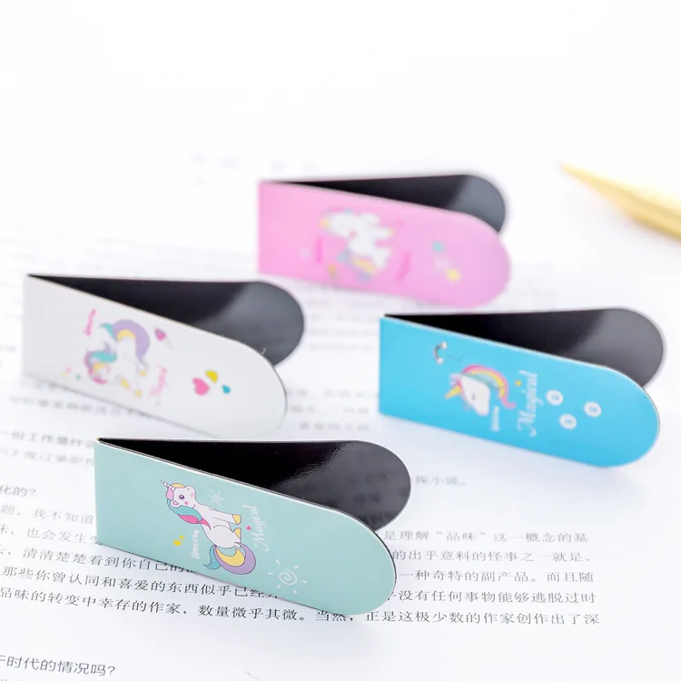 Book Accessories Unicorn Magnet Bookmark Cartoon Magnetic Bookmarks For Books 12 PCS/Lot Creative Mini Clip | Канцтовары для офиса
