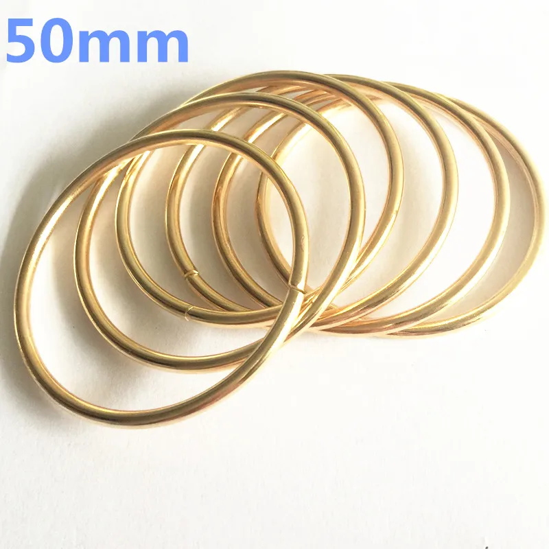 

Metal Round O Ring Buckle Non Welded Rose Gold Garment Accessories DIY For shoes bag webbing strap 100pcs 50mm 2''in