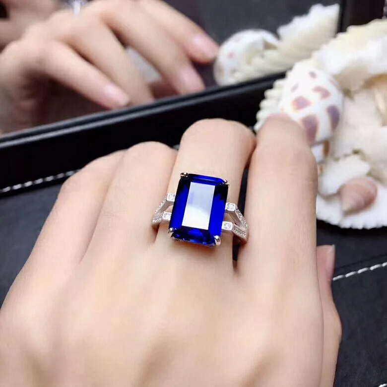 Ring MeiBaPJ сапфир драгоценный камень Ювелирный Набор 925 пробы серебряные ювелирные изделия для женщин - Цвет камня: Ring