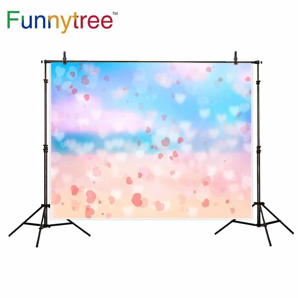 

Funnytree backgrounds for photography studio Valentine's Day hearts bokeh professional backdrop photobooth photocall printed