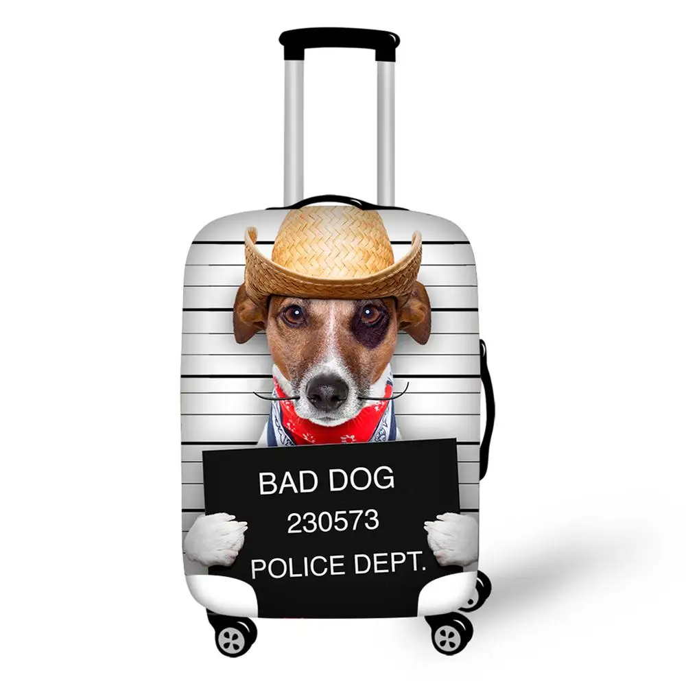 Водонепроницаемые чехлы для багажа 3D Bad Pet Dogs чехол чемодана 18-30 дюймов эластичные