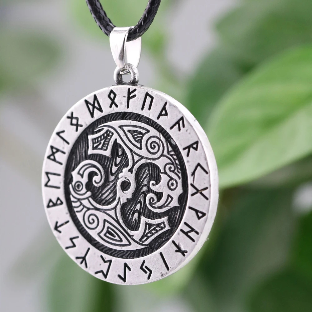 10pcs Nodic Rune Amulet Necklace Norse Vikings Legendary and Double Raven Pendant Talisman Jewely | Украшения и аксессуары