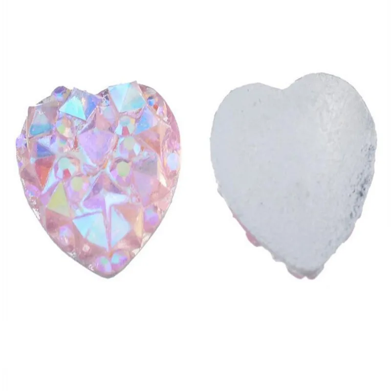 

100PCs Nail Art Rhinestone Clear Crystal AB Color Heart Rhinestones 9.5mm Flatback Rhinestones Embellishment DIY Decoration