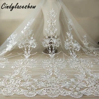 1 yard 120cm wide lace fabric white diy exquisite lace embroidery clothes wedding dress accessories bridal gown sewing materials