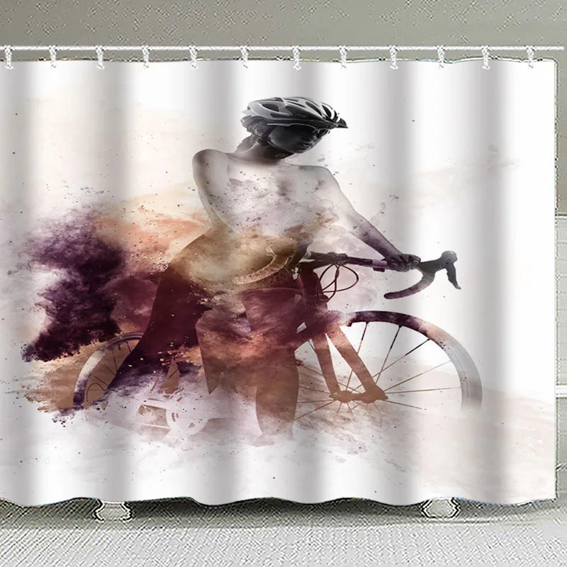 

The Woman On The Bike 3D Printed Waterproof Shower Curtain