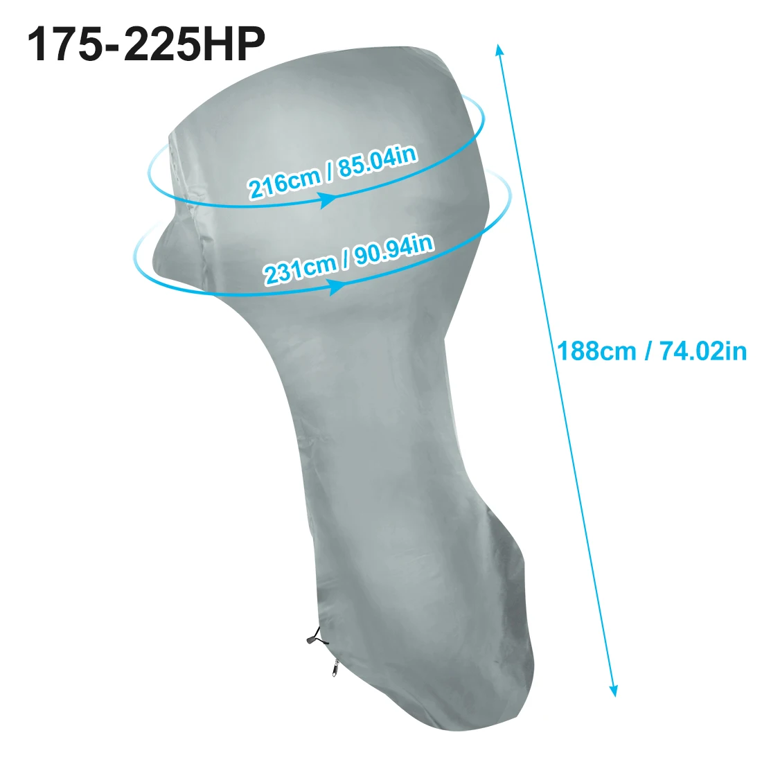 175-225HP Gray Uxcell 600D Оксфорд ткань ПВХ полный подвесной мотор крышка для лодочных моторов 30-225HP водонепроницаемый - Цвет: 175-225HP Gray