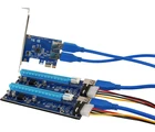 Переходная карта PCIe от 1 до 2 PCI-E 1X к PCI-E 16X слот с USB 3,0 кабель питания шахтерский адаптер конвейер для биткоина