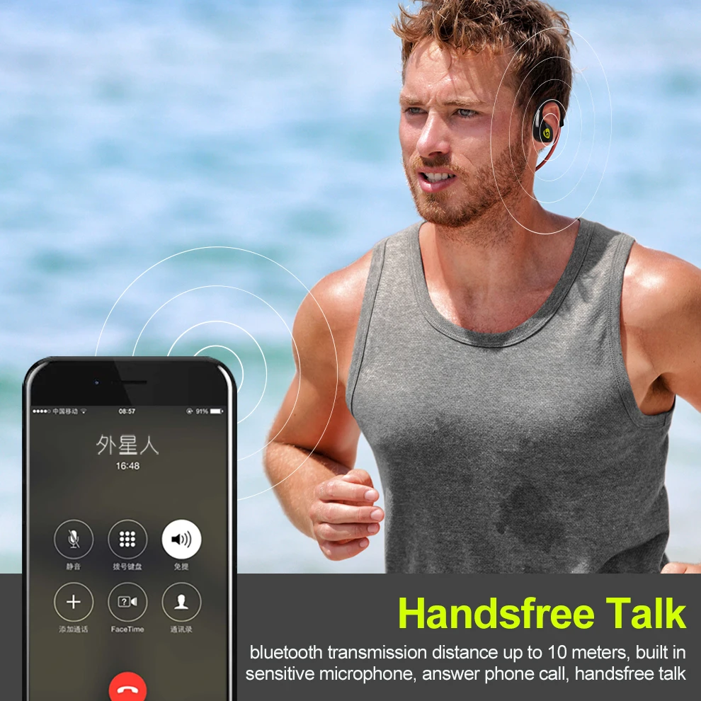 S12 Водонепроницаемый Спортивные наушники Bluetooth стерео Беспроводной наушники-воротник громкой связи С микрофоном