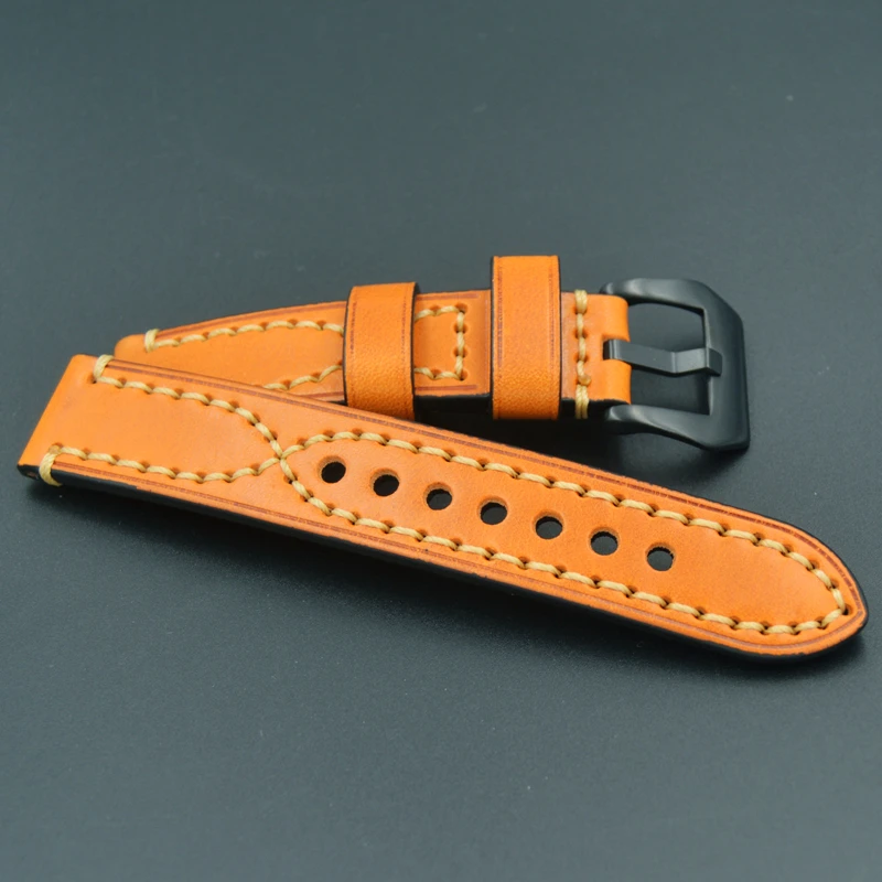 Ремешок из натуральной кожи для часов Omega Seiko кожаный браслет мужских Panerai 20 мм 22 24