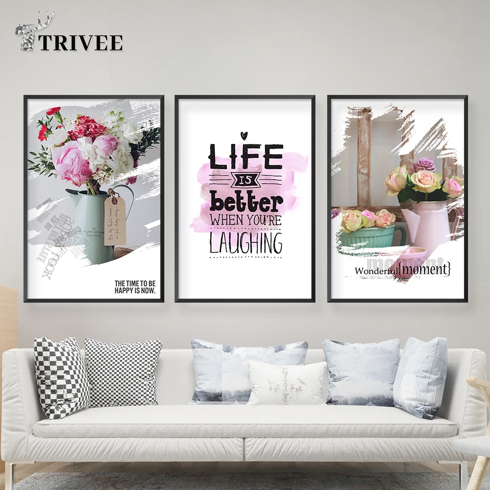 Wonderful Moment Flowers Wall Canvas Art Posters And Prints Multicolored Floral Picture For Living Room Wedding Decor | Дом и сад