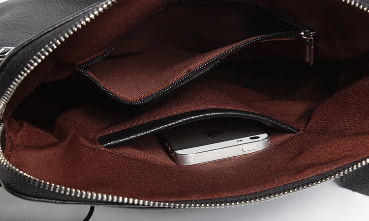 

Genuine leather cow skin men briefcase business laptop handbag