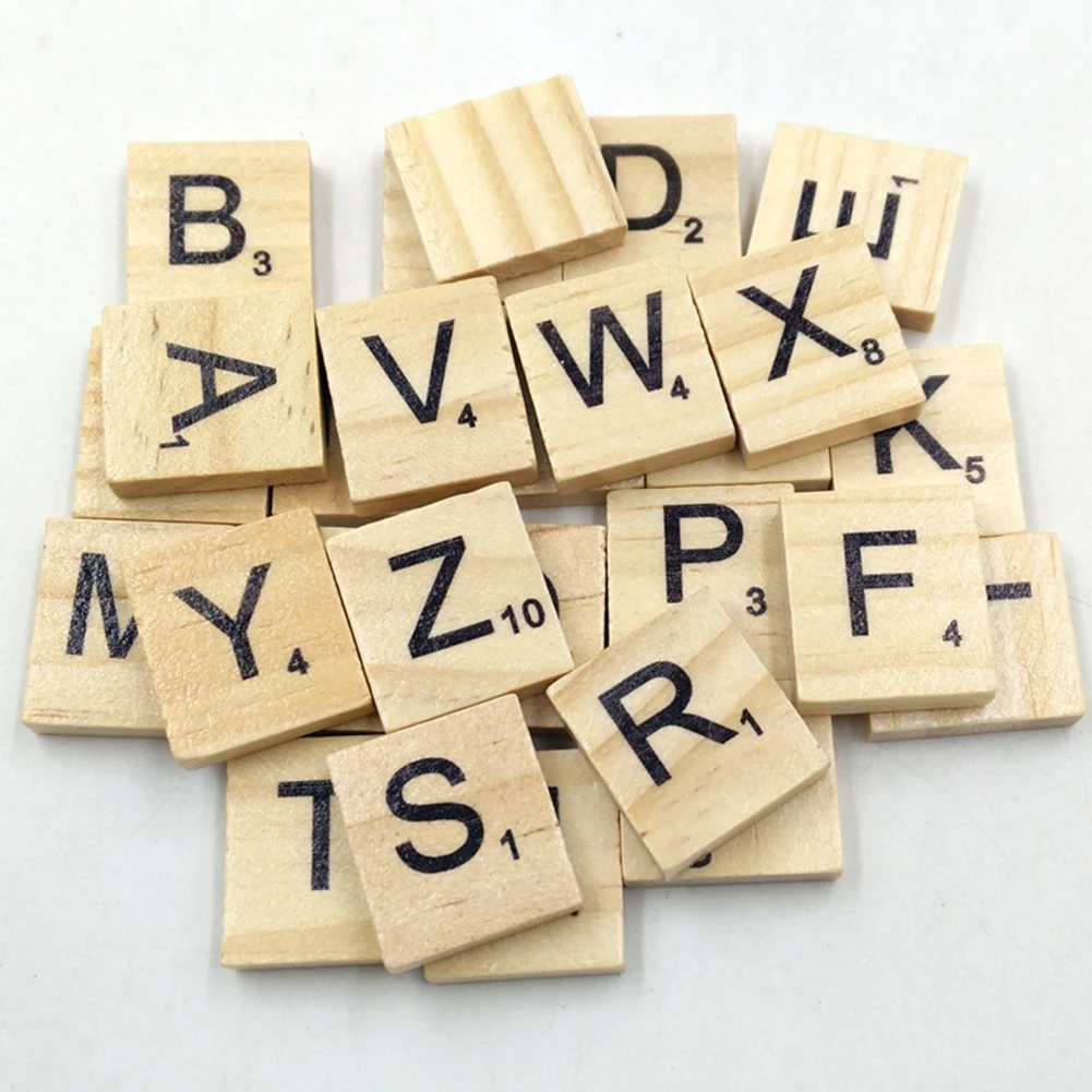 100 шт. Scrabble Алфавит плитка буквенный набор для скрапбукинга деревянный номер имя