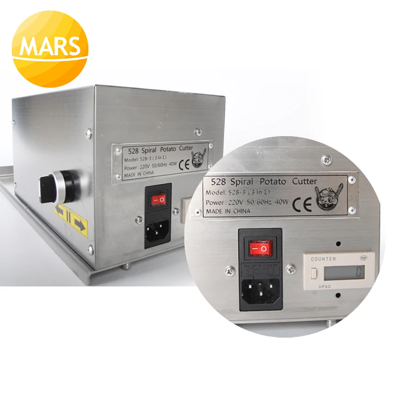 売る 電気ツイスターポテトカッターステンレス鋼ポテトスパイラルカッタートルネードポテトスライサーツイストホットドッグメーカーマシン